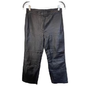 Sandro black lamb leather fitted pants